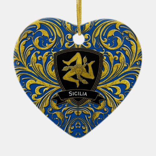 Sicilia Keepsake Heirloom Heart Ceramic Ornament