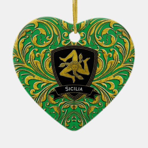 Sicilia Keepsake Heirloom Heart Ceramic Ornament