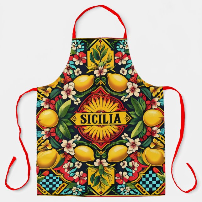 Sicilia lemons kitchen  apron (Front)