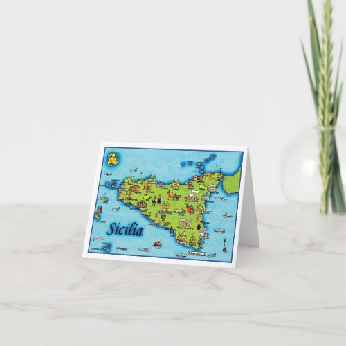Sicilia Map Greeting Card