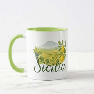 Sicilia Mt.Etna Design Mug