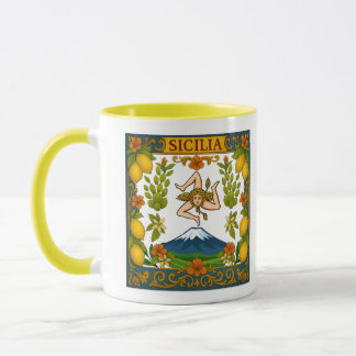 Sicilia Mt.Etna Trinacria Design Mug