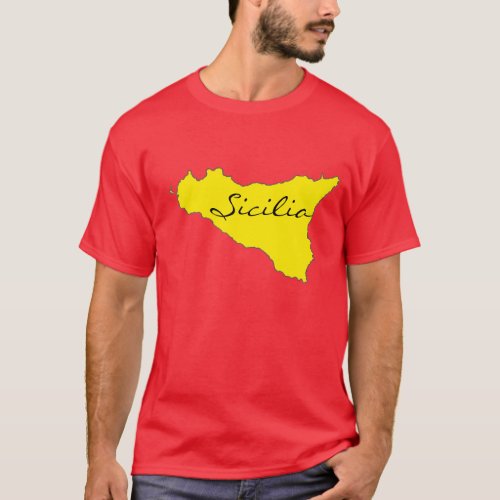 Sicilia Outline T_shirt
