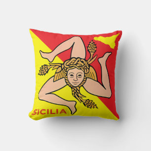 Sicilia Sicilian Flag of Sicily Trinacria Pillow