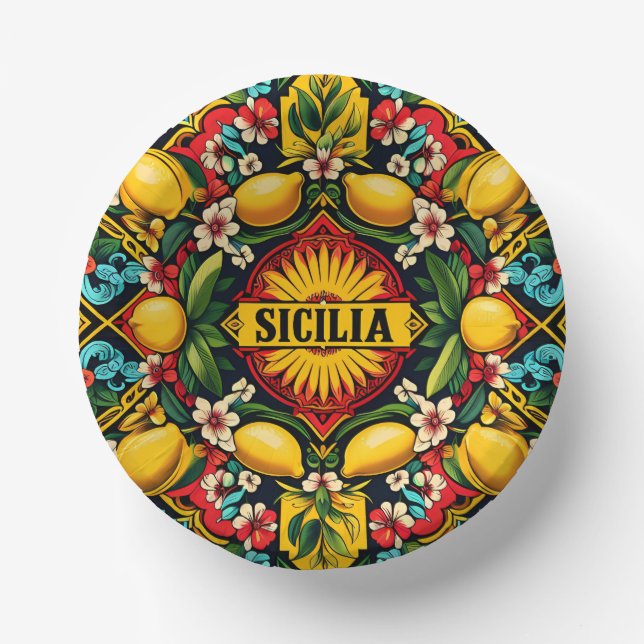 Sicilia Sicilian Paper Plate  Paper Bowls (Front)