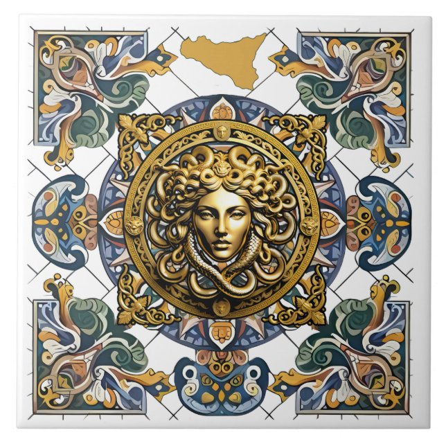 Sicilia Sicilian Pattern  Ceramic Tile (Front)