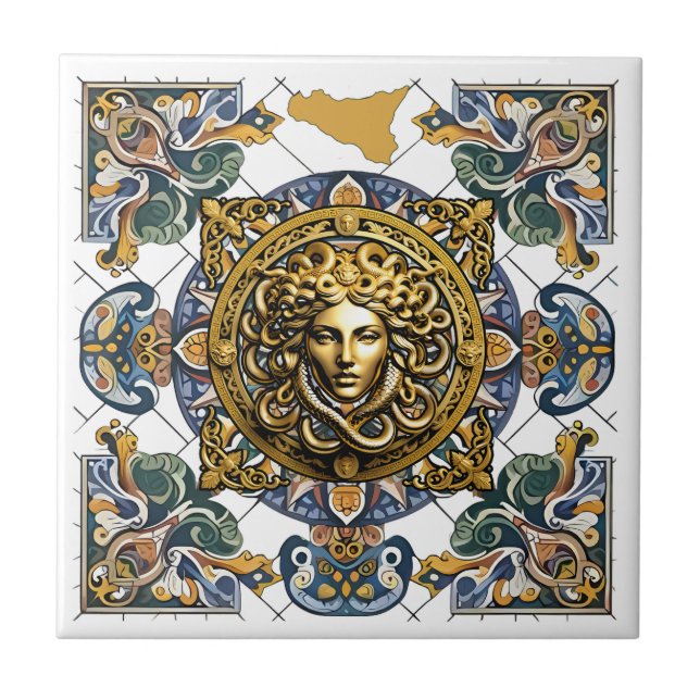 Sicilia Sicilian Pattern  Ceramic Tile (Front)