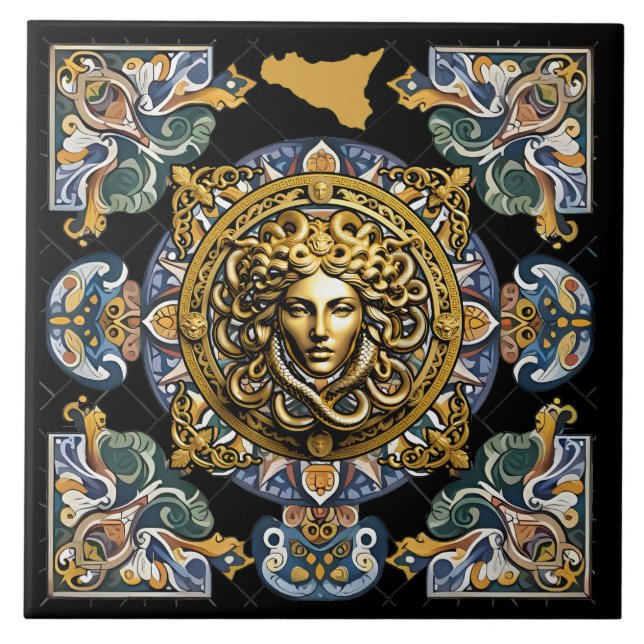 Sicilia Sicilian Pattern  Ceramic Tile (Front)