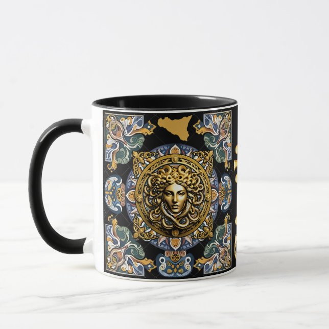 Sicilia Sicilian Pattern Classic Mug, 11 oz Mug (Left)