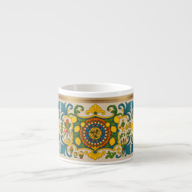 Sicilia Sicilian Pattern Espresso Cup (Front)