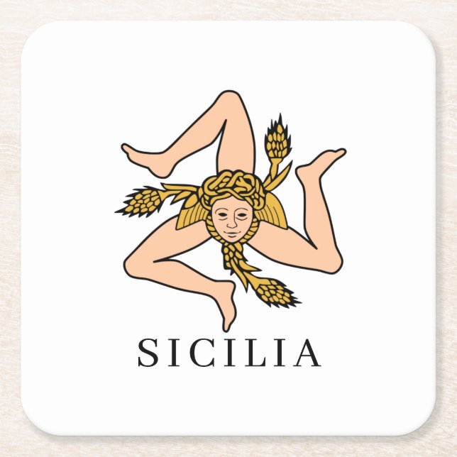 Sicilia Square Paper Coaster (Front)