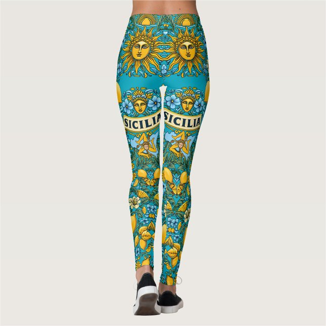 SICILIA Trinacria Sicilian Colors  Leggings (Creator Uploaded)