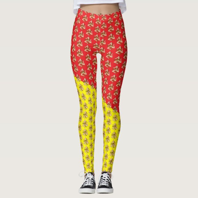 SICILIA Trinacria Sicilian Colors  Leggings (Front)