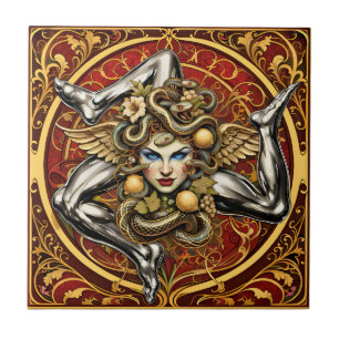 Sicilia Trinacria Sicilian design  Ceramic Tile