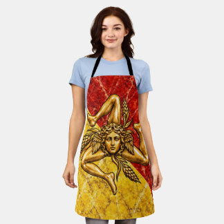 Sicilia Trinacria Sicilian Flag design Apron