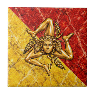 Sicilia Trinacria Sicilian Flag design Ceramic Tile