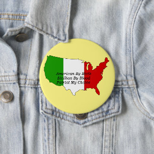 Sicilian American Italian Patriot USA Map Button