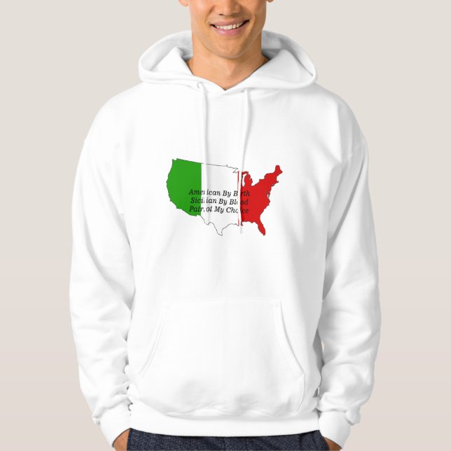  Sicilian American Italian Patriot USA Map  Hoodie (Front)
