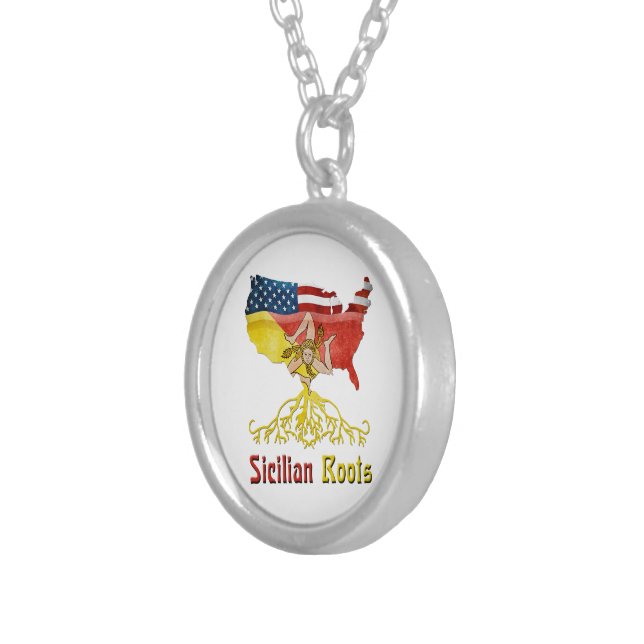 Sicilian American Roots Necklace (Front Right)