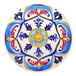 Sicilian Baroque Flower I Ceramic Knob