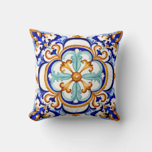 Sicilian Baroque Flower II Throw Pillow
