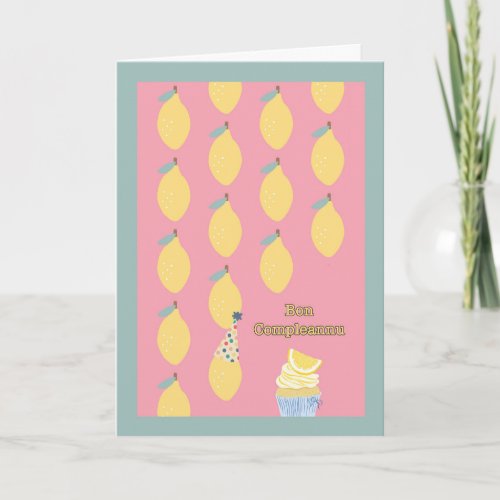 Sicilian Birthday Greetings Bon Compleannu Lemons Card