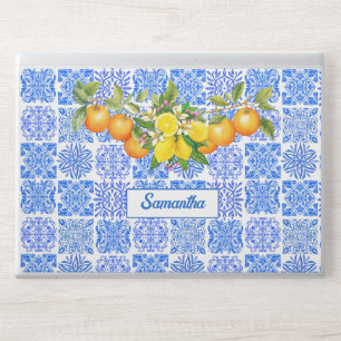 Sicilian blue yellow citrus Mediterranean azulejo  HP Laptop Skin