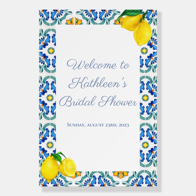 Sicilian Bridal Shower Welcome Sign (Front)