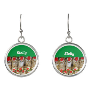 Sicilian cannoli earrings
