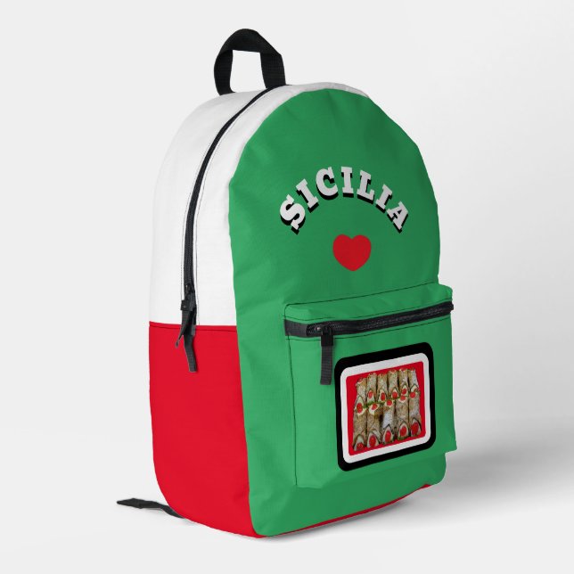 Sicilian cannoli Printed Backpack (Back Corner Left)