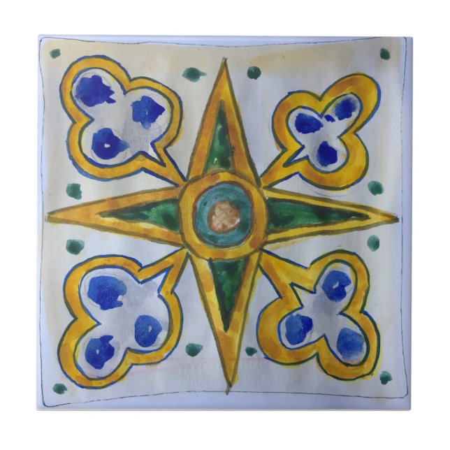 Sicilian ceramic tile - P5 (Front)