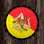 Sicilian Flag Dartboard & Sicily / game board<br><div class="desc">Dartboard: Sicily & Sicilian flag darts,  family fun games - love my country,  summer games,  holiday,  fathers day,  birthday party,  college students / sports fans</div>