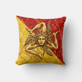 Sicilian Flag Design Trinacria Throw Pillow