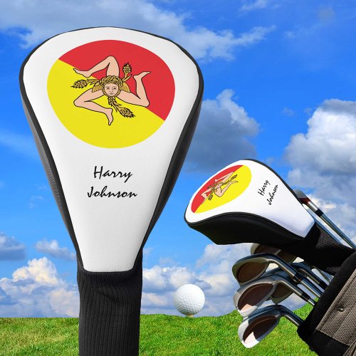 Sicilian Flag  Monogrammed Golf Clubs Covers