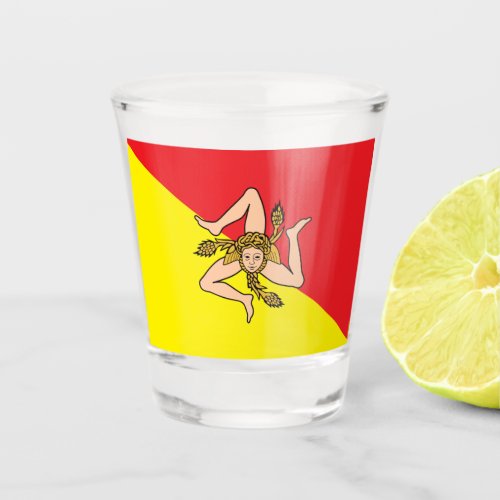 Sicilian Flag  Sicily country patriot sports Shot Glass