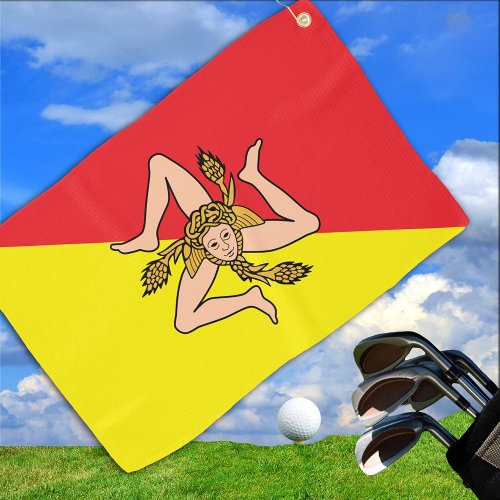 Sicilian Flag  Sicily golf holiday sports Golf Towel