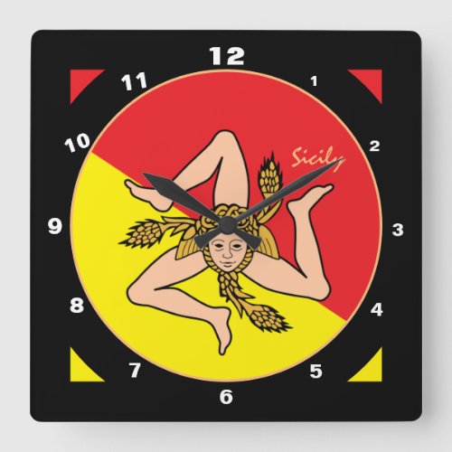 Sicilian Flag Sicily trendy fashion design clock