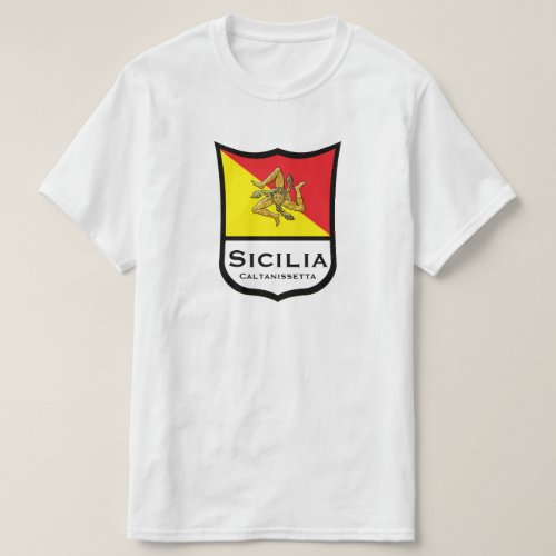 Sicilian Flag Trinacria Gold Personalize T_Shirt