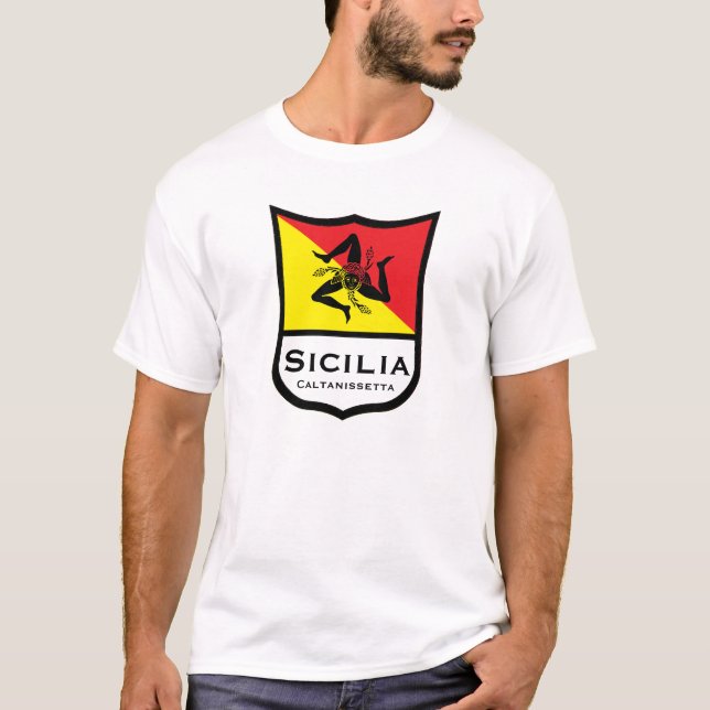 Sicilian Flag Trinacria Personalize T-Shirt (Front)