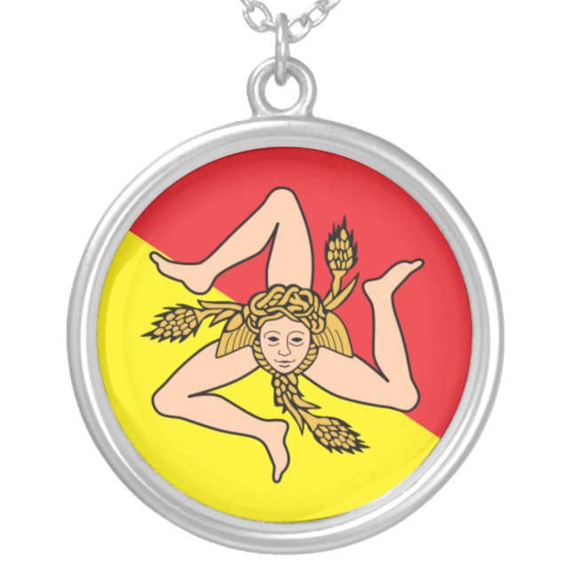 Sicilian Flag with Triskelion Necklace (Front)
