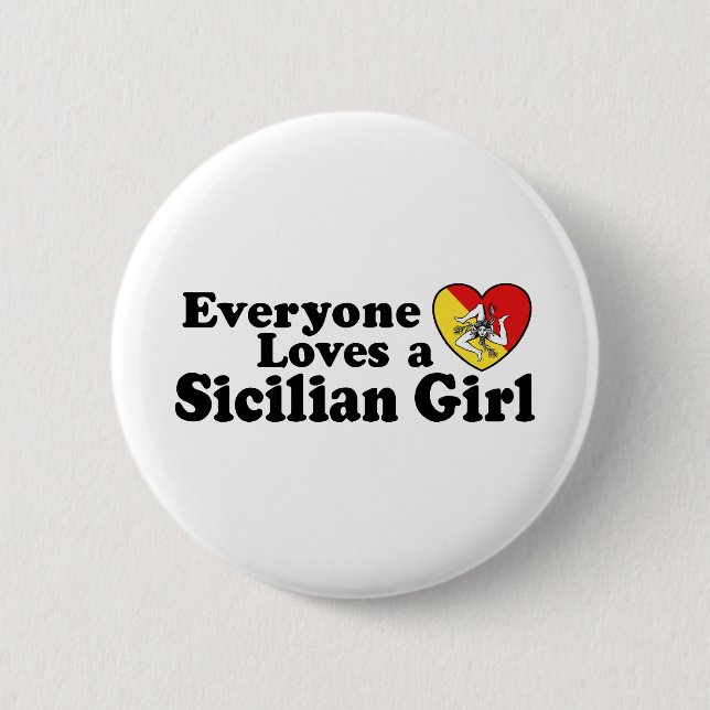 Sicilian Girl Button (Front)