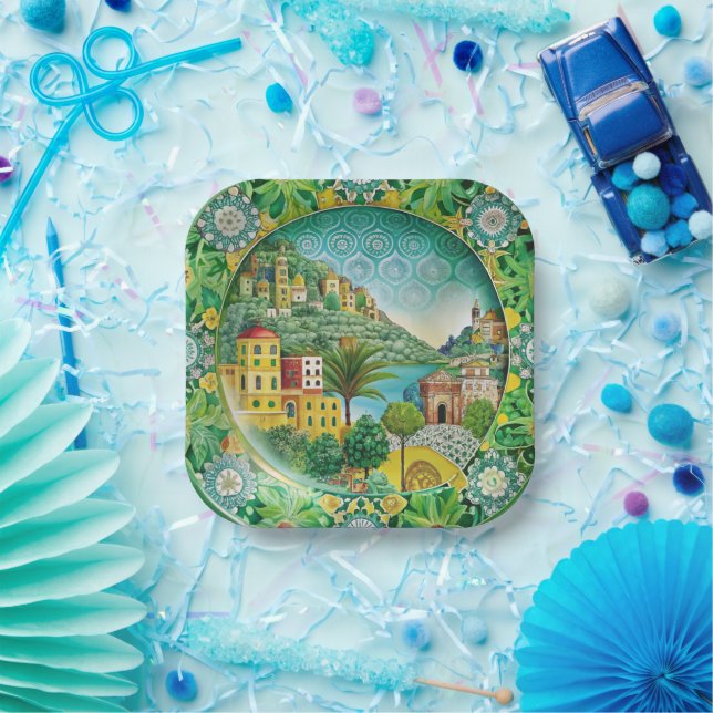 Sicilian Green: Melamine Paper Plate (Party)