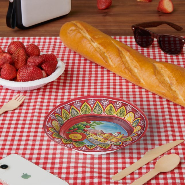 Sicilian Green Melamine Paper Plate Paper Bowls (Picnic)