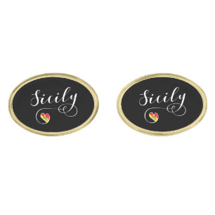 Sicilian Heart Flag, Sicily Cufflinks