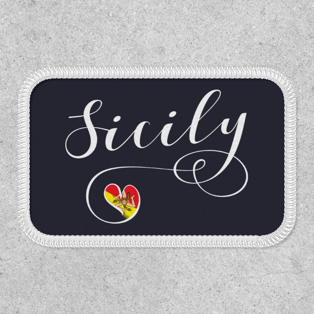 Sicilian Heart Flag, Sicily Patch (Front)