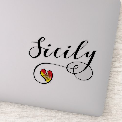 Sicilian Heart Flag Sicily Sticker