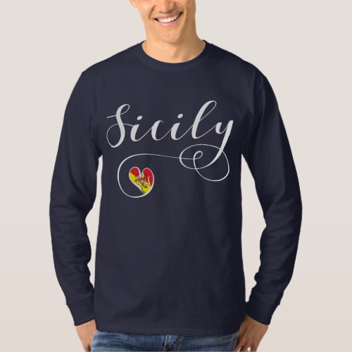 Sicilian Heart Flag Sicily T_Shirt