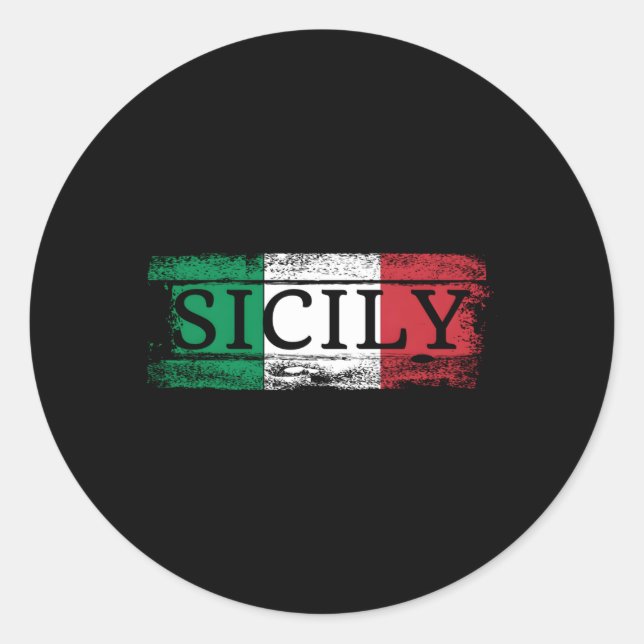 Sicilian Italian Italy Flag I Sicily Vacation Trav Classic Round Sticker (Front)