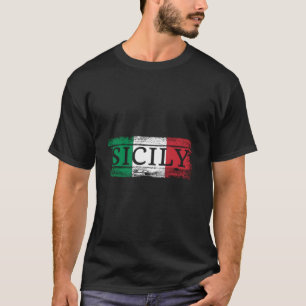 Sicilian Italian Italy Flag I Sicily Vacation Trav T-Shirt