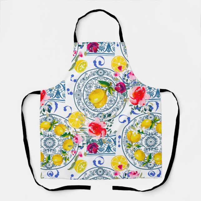 Sicilian,Italian style,majolica pattern       Apron (Front)